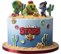 Sweetfanaberia | Décoration de gâteau Brawl Stars 2D - 17 pièces - Décoration de gâteau comestible - Mega Set