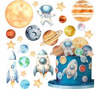 Sweetfanaberia| Décoration de gâteau Espace - A4 - 22 pièces - Figurines comestibles - Facile à utiliser