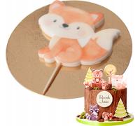Sweetfanaberia | Décoration de gâteau - Renard - 6 cm x 6,5 cm - Fait main - Décoration de gâteau comestible