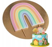 Sweetfanaberia| Décoration de gâteau TOPPER Nuages arc-en-ciel- 9 cm - Décoration de gâteau comestible - Fait main et coloré