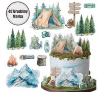 Sweetfanaberia| Décoration de gâteau Une excursion à la montagne - A4 - Personnalisable - Comestible et Créatif