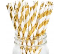 Sweetfanaberia | Paille en papier - 19,7 cm - Or - Biodégradable - Décoration de fête élégante