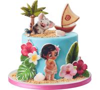 Sweetfanaberia | Set de décoration de gâteaux VAIANA 2D - 13 pièces - décoration de gâteaux comestibles - pour des projets de pâtisserie créatifs