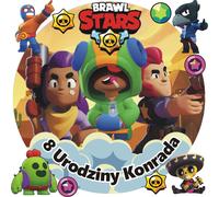Sweetfanaberia | Set de décoration pour gâteau, set de gaufrettes pour gâteau - Brawl Stars, Ton texte + 9 personnages, gaufrette imprimée