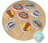Sweetfanaberia | Set de décoration pour gâteau, set supplémentaire Pow Wow pour gâteau, SuperZings, 8 pcs.