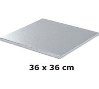 Sweetfanaberia | Support à gâteaux carré - 36 x 36 cm - Argent - Stable et léger - Idéal pour les gâteaux à plusieurs étages