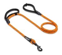 Sweetie Laisse Chien Corde Nylon 1,5 m - Double Poignée Bungee & Réfléchissante - Anti Traction Laisse pour Chien Qui Tire Fort - Petits et Grands Chiens - 10 Couleurs - Orange