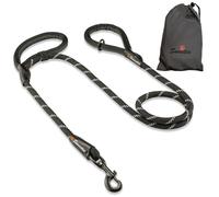 Sweetie Laisse en Corde pour Chien Noir avec 2 poignées rembourrées Confortables 151 g