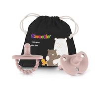 Sweetie Lot de 2 tétines pour bébé - La solution ultime pour une respiration facile et un confort ludique, design sensoriel et trois trous de circulation d'air (rose clair)
