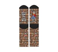 SweetJECCU Chaussettes de lecture personnalisées « Just a Girl Who Loves Books » - Cadeaux pour les amateurs de livres pour femme, bibliothécaire et lecteur, Style 10, taille unique