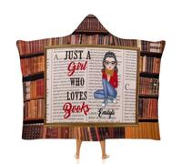 SweetJECCU Couverture portable personnalisable avec inscription « Just A Girl Who Loves Books » - Cadeau pour les amateurs de lecture, rat de bibliothèque - Cadeau pour les amateurs de lecture (style