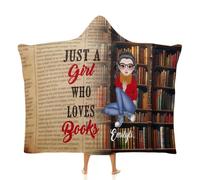 SweetJECCU Couverture portable personnalisable avec inscription « Just A Girl Who Loves Books » - Cadeau pour les amateurs de lecture, rat de bibliothèque - Cadeau pour les amateurs de lecture (style