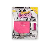 SweetLaces Classic - 2 Lacets Plats 130 cm Pink Neon - Couleur Unie - Lacets Sneakers & Basket, Campus 00s, Cortez, 550 - Lavables en machine - Designés en France - Rose Neon