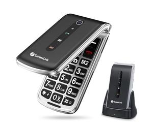 SweetLink F1PLUS 2G GSM Téléphone Portable Senior Clapet Débloqué avec Grandes Touches, Fonction d'appel d'urgence SOS, Batterie 1000mAh, Lampe de Poche, Incompatible avec Free/SFR/Bouygues/SOSH