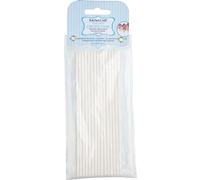 SWEETLY DOES IT KitchenCraft Bâtonnets en Plastique pour Sucettes et Cake Pops, 15 cm, Blanc, Lot de 50