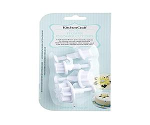 SWEETLY DOES IT KitchenCraft - Lot de 4 Emporte-pièces à Pâtisserie pour Décoration de Gâteaux, Motifs Floraux, Plastique, Blanc