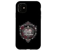 Sweetly Macabre Gothic Skull Bat Roses Floral Heart Design Coque pour iPhone 11