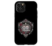Sweetly Macabre Gothic Skull Bat Roses Floral Heart Design Coque pour iPhone 11 Pro