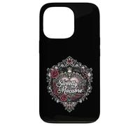 Sweetly Macabre Gothic Skull Bat Roses Floral Heart Design Coque pour iPhone 13 Pro