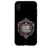Sweetly Macabre Gothic Skull Bat Roses Floral Heart Design Coque pour iPhone XS Max