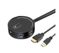 Sweetness Commutateur de bureau pour ordinateur, Internet, café, universel, USB 3.0, bureau à domicile, bouton d'extension d'alimentation externe, , facile à utiliser, sortie USB, pas audio