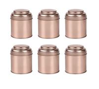 Sweetness Lot de 6 boîtes à thé, mini boîtes à thé avec double couvercle hermétique, mini boîtes en tôle et petits bidons ronds pour le thé (or rose)