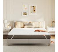 Sweetnight Surmatelas en Gel 135 x 190 x 5 cm, avec Housse Amovible et Lavable, Matelas en Mousse à mémoire de Forme, 135 x 190 x 5 cm, avec Sangles élastiques, Blanc