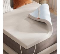 Sweetnight Surmatelas en Mousse à mémoire de Forme en Gel de 10,2 cm pour lit Simple - Mousse Double Couche avec Housse Lavable, Confort rafraîchissant et Design antidérapant pour Un Sommeil
