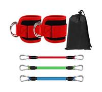 SweetSerenade Ceinture Élastique Trois (Y Compris Une Paire de Chevilles) Corde de Tension de Rebond de Jambe Entraînement avec Corde Élastique de Cheville Bandes de Cheville Rouges