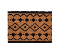 SWEETSOL-Tapis brosse coco beige imprimé noir Sweetsol Ethnique - 60 x 40 cm