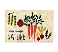 SWEETSOL-Tapis brosse coco beige imprimé Sweetsol mon potager nature - 60 x 40 cm