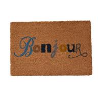 SWEETSOL-Tapis brosse coco marron imprimé couleur Bonjour Sweetsol - 60 x 40 cm