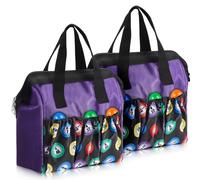 Sweetude Lot de 2 Sacs de Bingo avec poignée et Fermeture éclair avec 6 Poches extérieures et 3 Poches intérieures pour Sortir, Violet, Violet, Fourre-Tout