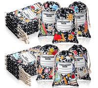 Sweetude Lot de 36 sacs cadeaux de survie pour enseignant, 10,2 x 15,2 cm, sac à cordon de serrage pour enseignant, étudiant, sac cadeau de bienvenue à l'école en vrac pour premier jour d'école, salle