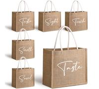 Sweetude Sacs cadeaux 5 sens pour lui, elle en toile de jute avec poignées, odeur visuelle, goût, son, cadeaux pour homme et femme, fête d'anniversaire, mariage, Noël