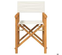 ""SWEETY"" Chaise de metteur en scène pliante crème bois teck massif - anticorrosion - 7.8kg CJ1986