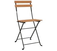 ""SWEETY"" Chaises de bistrot pliantes lot de 4 - Bois teck solide et acier - anticorrosion - 18.2kg CJ1535