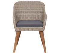 ""SWEETY"" Chaises d'extérieur et coussins lot de 2 Résine tressée Marron - anticorrosion - 14.7kg CJ1157