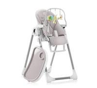 Sweety Fox Chaise Haute Bébé Evolutive, Pliable et Réglable, Nettoyage Facile - Chaise haute bebe avec Barre de Jeux (de 6 mois à 3 ans, max 15kg) Gris Clair