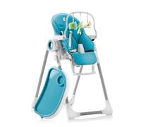 Sweety Fox Chaise Haute Bébé Evolutive, Pliable et Réglable, Nettoyage Facile - Chaise haute bebe avec Barre de Jeux (de 6 mois à 3 ans, max 15kg) Bleu