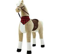 Sweety Toys 11322 Cheval debout en peluche stable et robuste XXL Hauteur 130 cm Cheval d'équitation Beige avec structure en acier