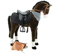 Sweety Toys 14132 Cheval Debout en Peluche avec Selle et étriers 110 cm