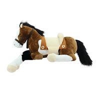 Sweety Toys Peluche 6502 Lucky XXL Cheval géant couché avec Selle Marron Beige