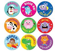 Sweetzer & Orange Autocollants espagnol pour encouragement - Autocollants de motivation pour enfants- Autocollants d'affirmation- 1008 autocollants de classe espagnol pour étudiants élémentaires