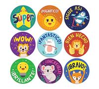 Sweetzer & Orange Autocollants espagnols pour encouragement - Autocollants de motivation - Autocollants d'affirmation en espagnol - 1008 autocollants de classe espagnol pour étudiants élémentaires