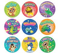 Sweetzer & Orange Autocollants espagnols pour enseignants et parents ! 1008 Pegatinas de Recompensa para Ninos.9 modèles assortis,autocollants scolaires de 1 pouce,autocollants de récompense espagnole