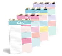 Sweetzer & Orange Bloc-notes de listes de tâches quotidiennes et hebdomadaires - Planificateur de travail non daté et organisateur avec section de liste de souhaits, bloc-notes spiralé de 52 feuilles