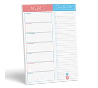 Sweetzer & Orange Blocs de Planification Repas - Semainier Bleu & Rose pour gérer les Repas de la Semaine ou du Jour - Liste de Course Détachable, 2 Aimants pour le Frigo - 17x25cm, 52 Feuilles