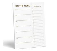 Sweetzer & Orange Blocs de Planification Repas - Semainier Doré pour Gérer les Repas de la Semaine ou du Jour - Liste de Course Détachable, 2 Aimants pour le Frigo - 17x25cm, 52 Feuilles