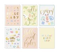 Sweetzer & Orange Lot de 24 cartes de vœux et enveloppes pour fête prénatale fille et garçon 11,4 x 12,7 cm